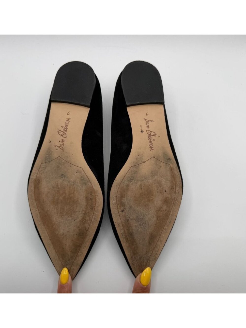 Sam Edelman Rosalie Suede Pointed Ballet Flats Black Women Size 7M Chic Classic - Picture 11 of 14